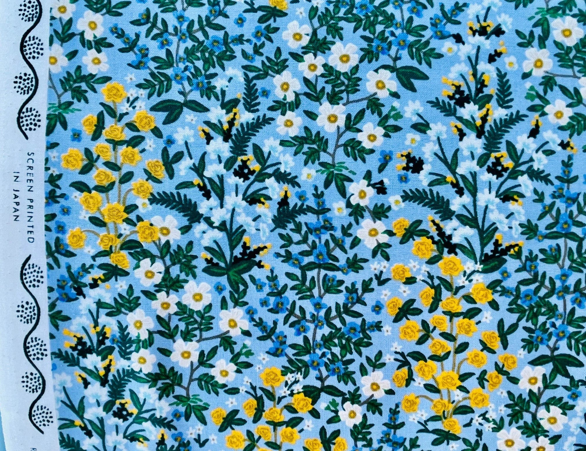 Camont - Wildwood Garden - Blue Fabric - Rifle Paper Co - Quilting Cotton Fabric - Cotton+ Steel - RP705-BL3