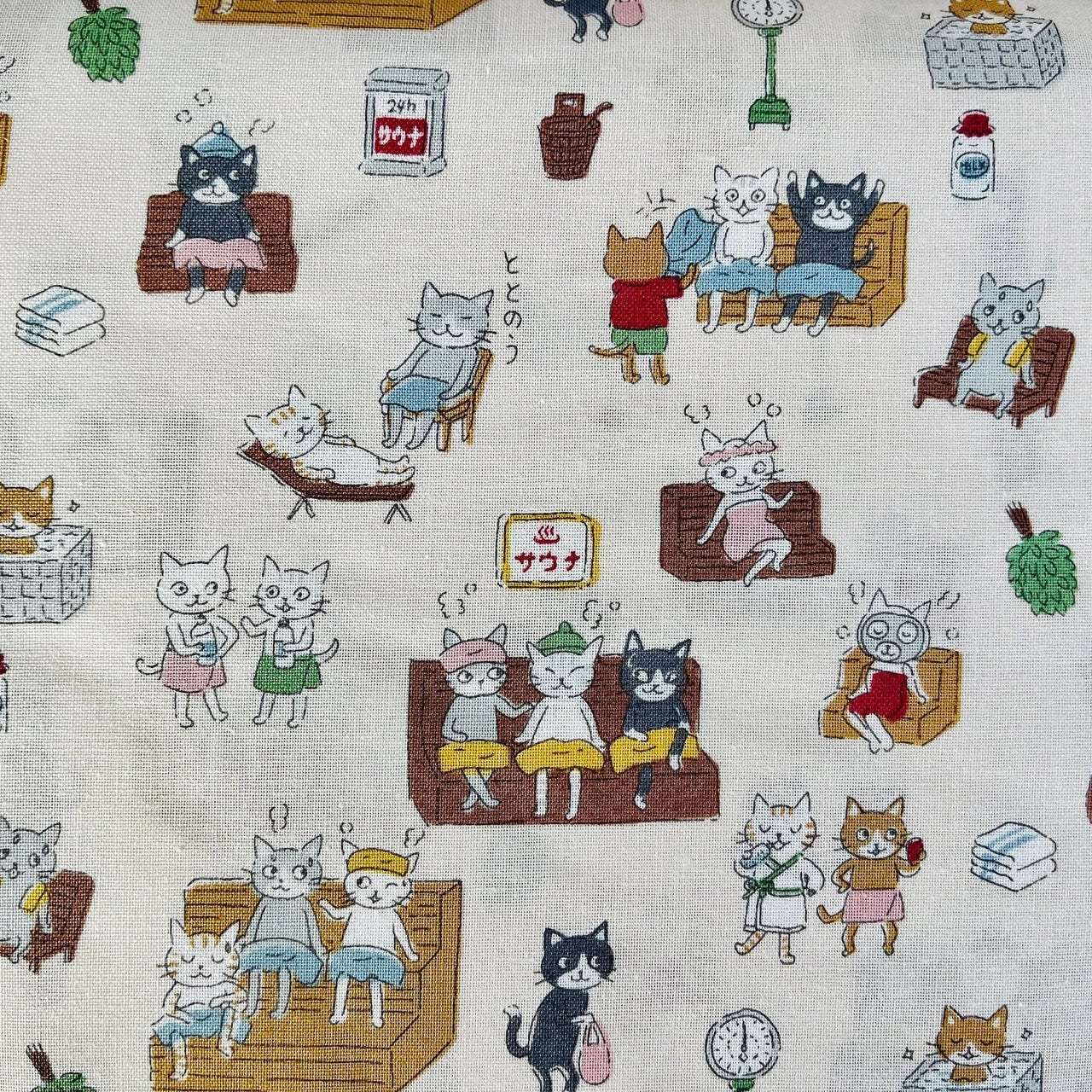 Cat-Cat Fabric-Funny Cats-Kokka Fabric-Japanese fabric