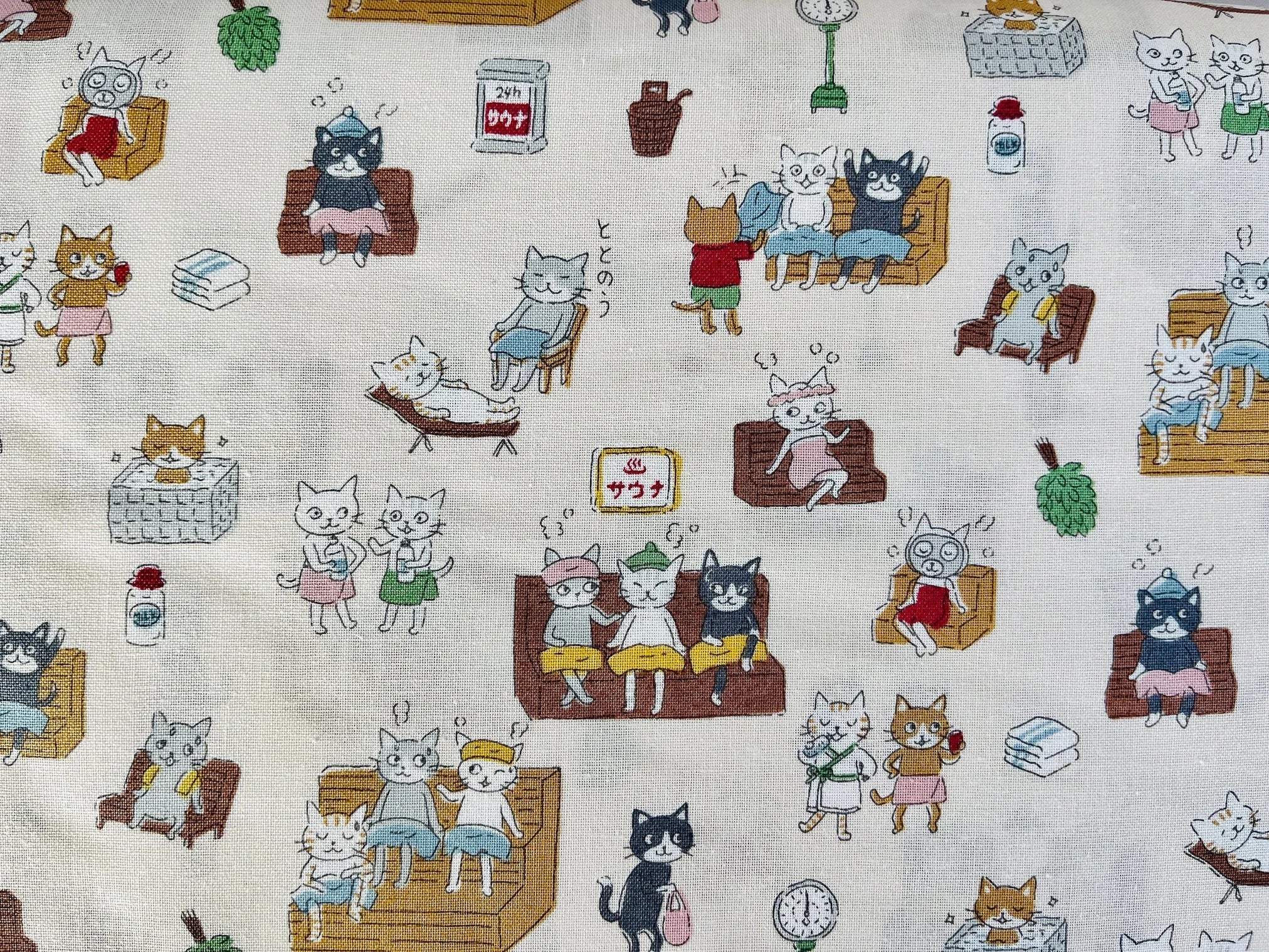 Cat-Cat Fabric-Funny Cats-Kokka Fabric-Japanese fabric