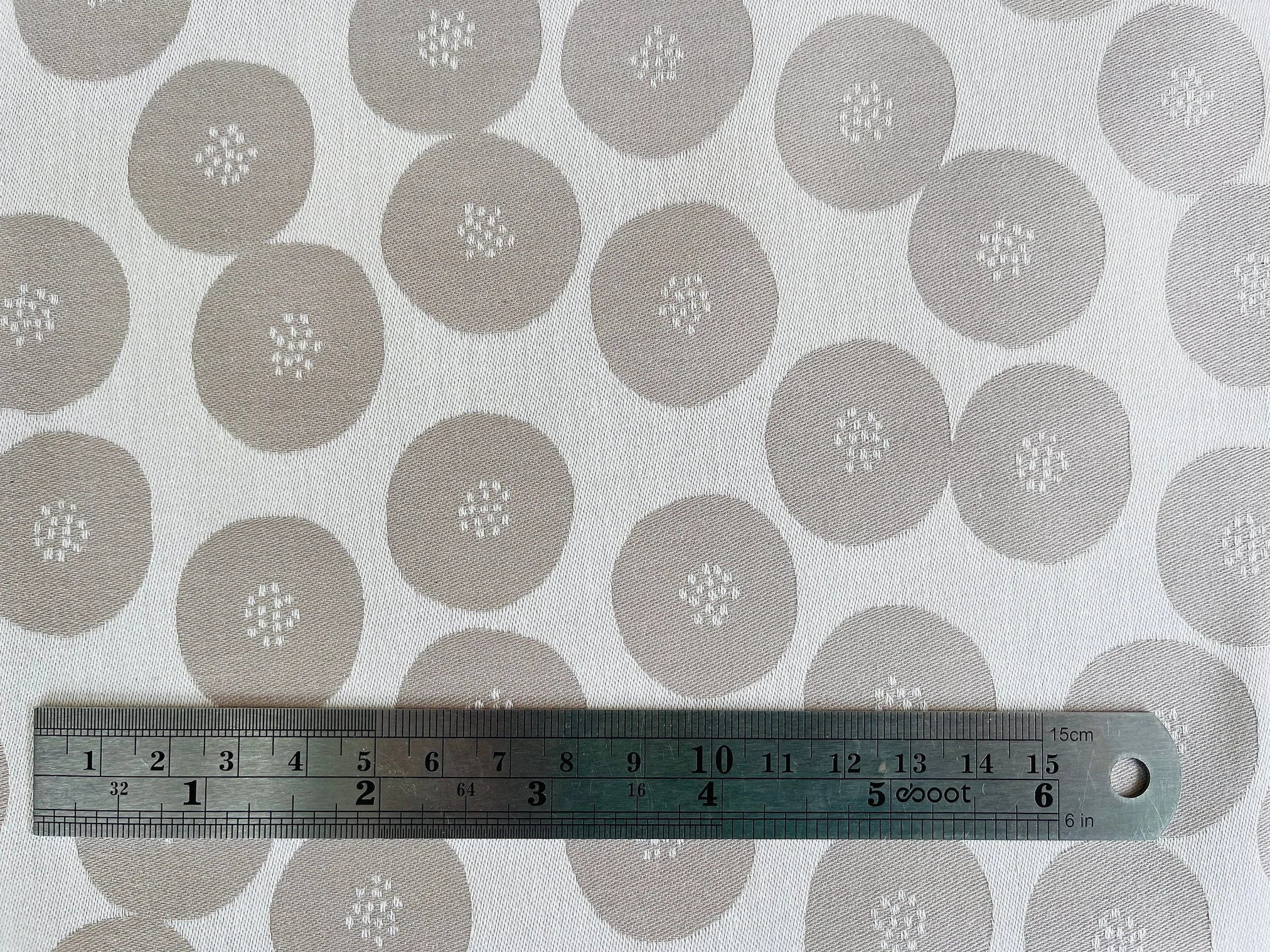 Circle Fabric - Japanese Reversible Fabric - Kokka Jacquard - Cotton Fabric - EKX-1