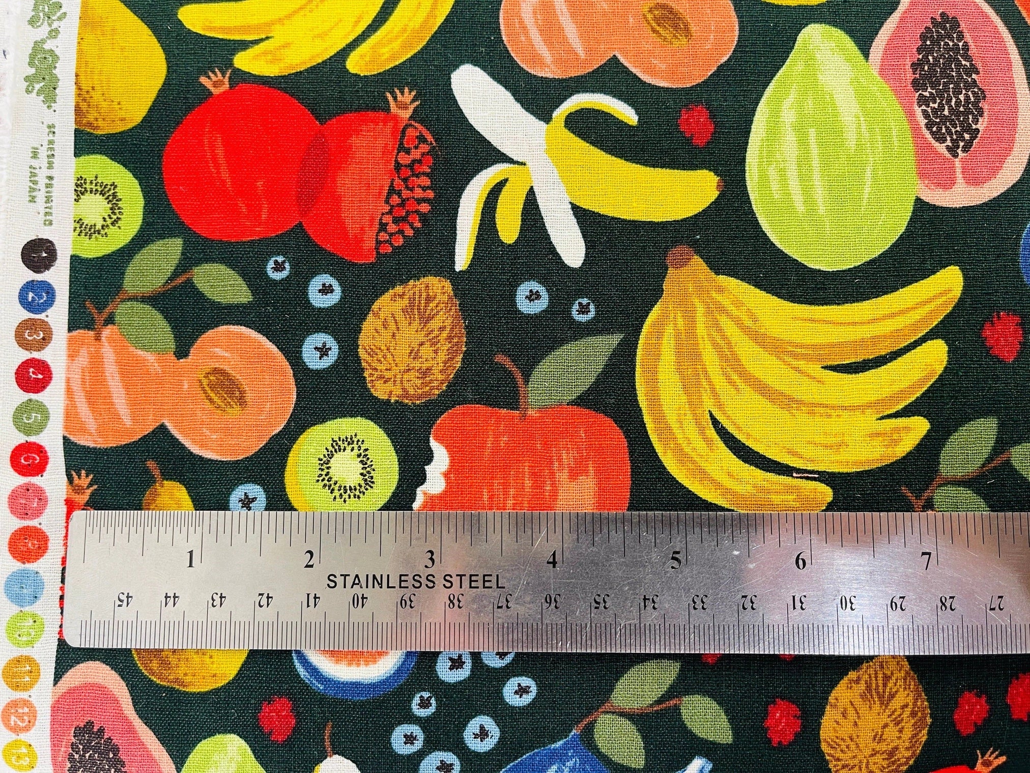 Orchard-Fruit Stand-Hunter Canvas Fabric-Rifle Paper Co-Cotton+Steel-RP1200-HU4C