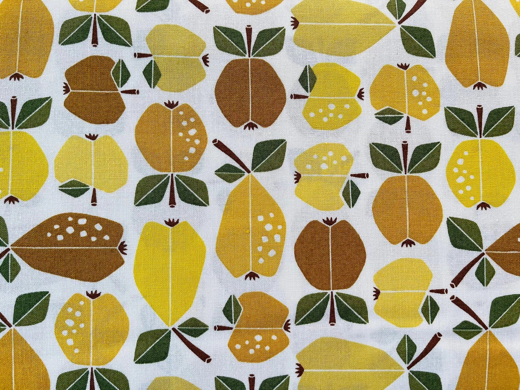 Under the Apple Tree Orchard Golden Fabric Loes Van Oosten Cotton + Steel Quilting Cotton - LV503- GO2