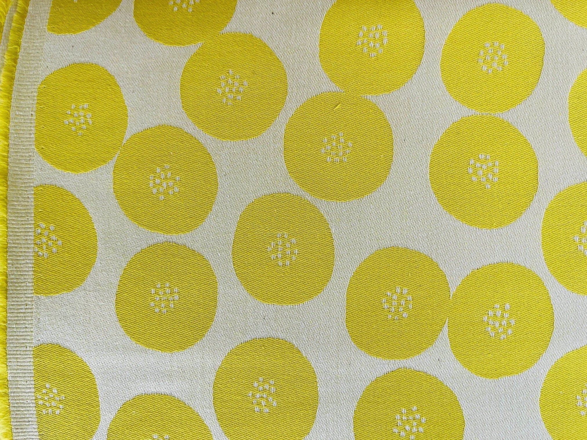 Circle Fabric - Japanese Reversible Fabric - Kokka Jacquard - Cotton Fabric - EKX-1