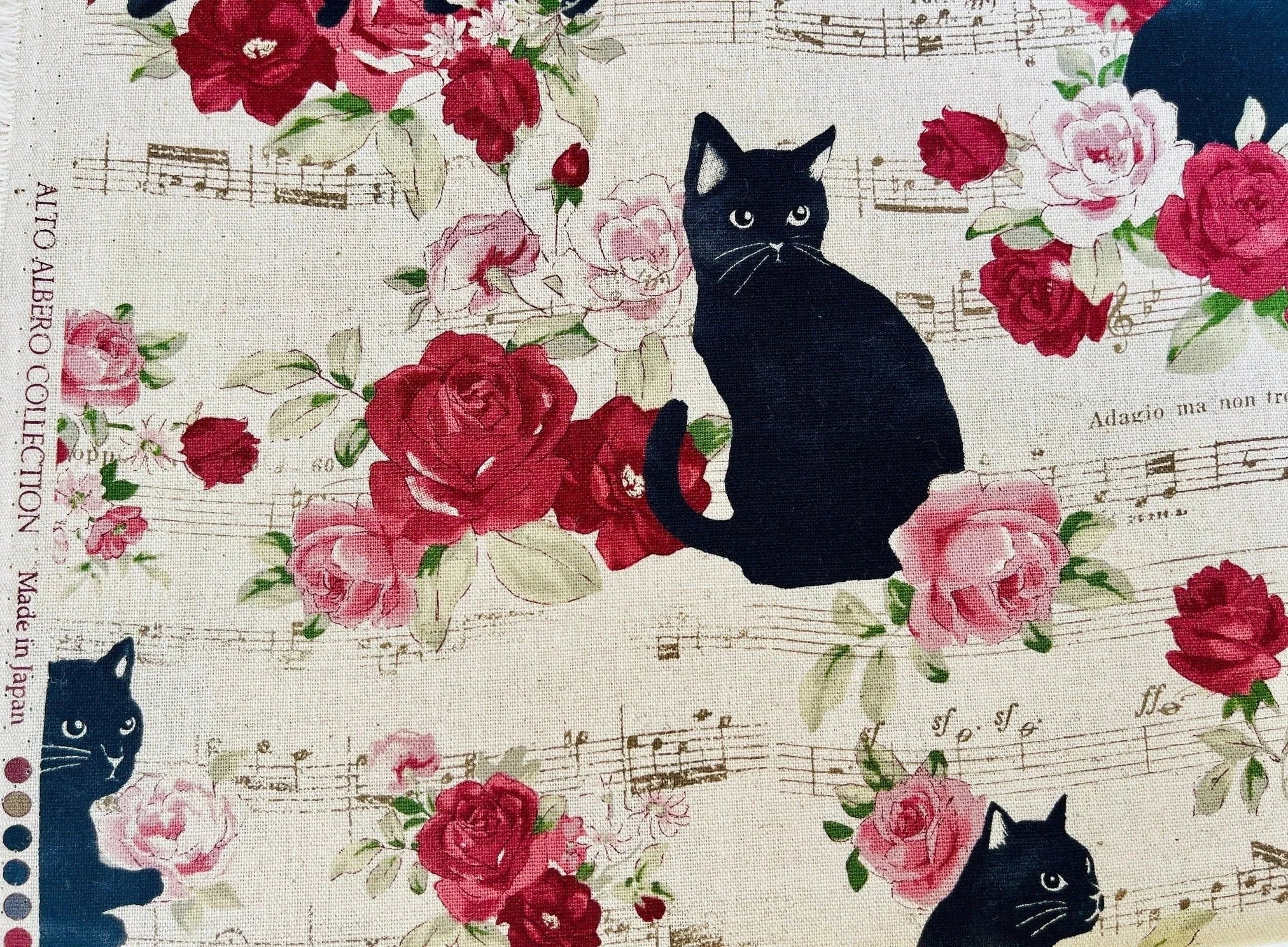 Cat-Cat Fabric-Westex-Japanese Lightweight Canvas-50700