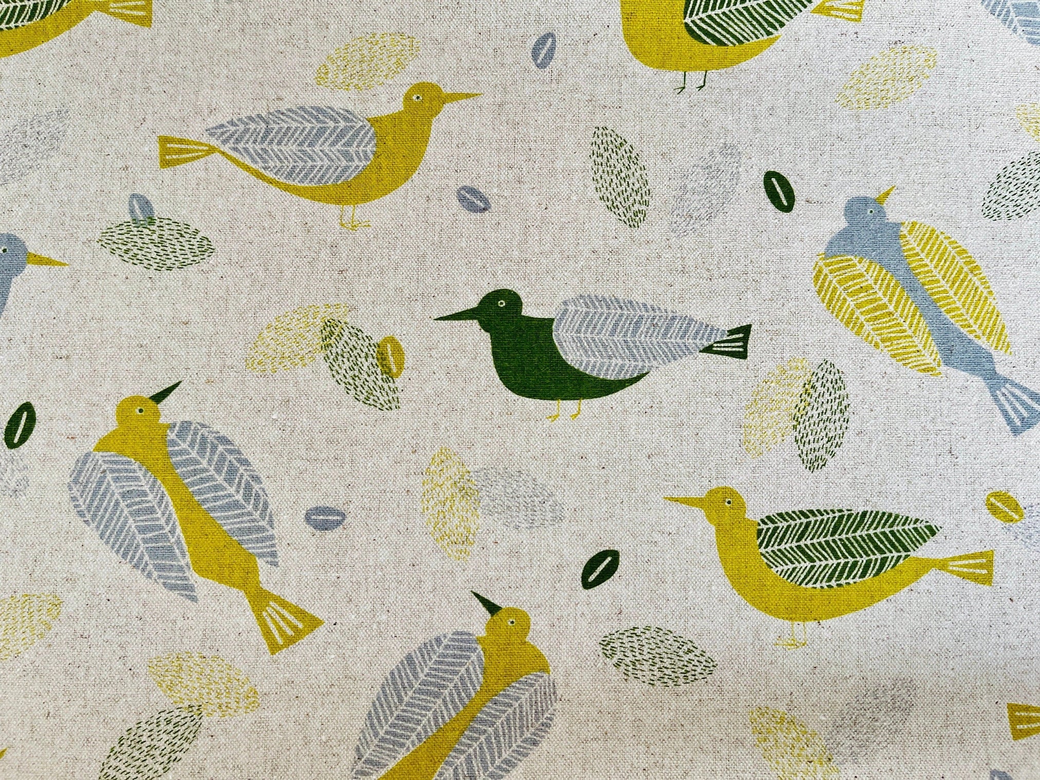 Bird-Bird Cotton Linen Canvas-Robert Kaufman-Japanese Fabric-SB-850433D1