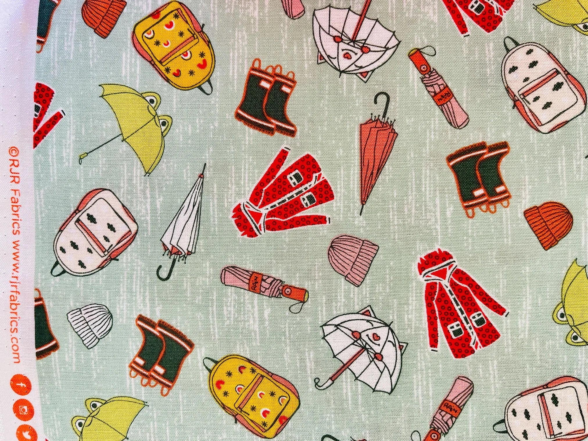 Splish Splash-Rainy Day Outfit-The Bright Leaf Design-Quilting Cotton Fabric-BL101-PL1