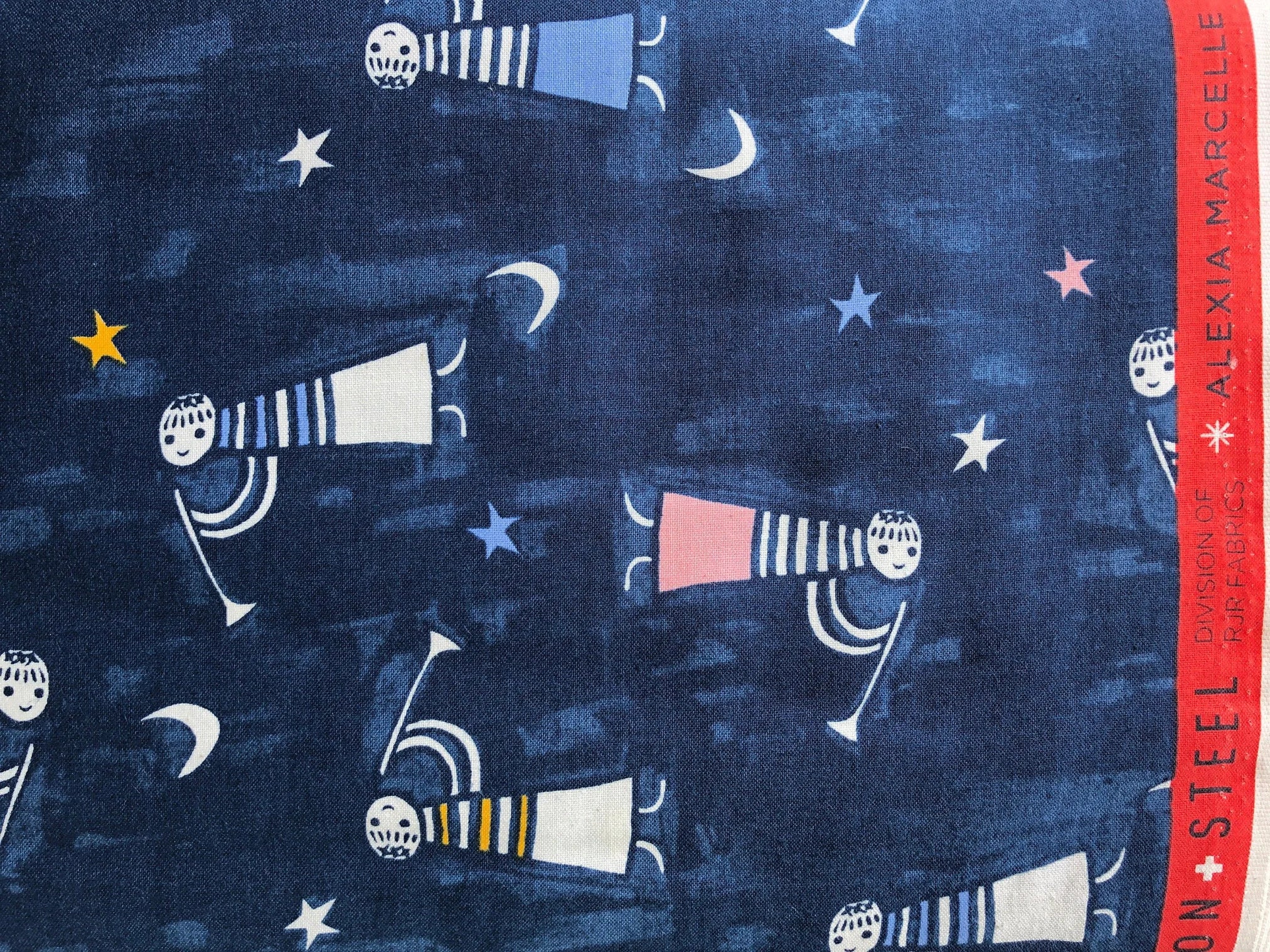 Noel - Angels Singing - Navy Unbleached Fabric- Alexia Marcelle Abegg - Cotton+Steel - Quilting Cotton - C5135-001