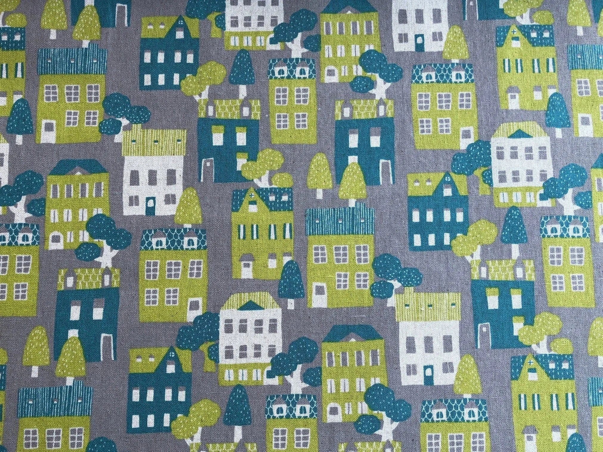 House - House Fabric - Robert Kaufman - Sevenberry - Cotton Flax - Gray House - C5620069