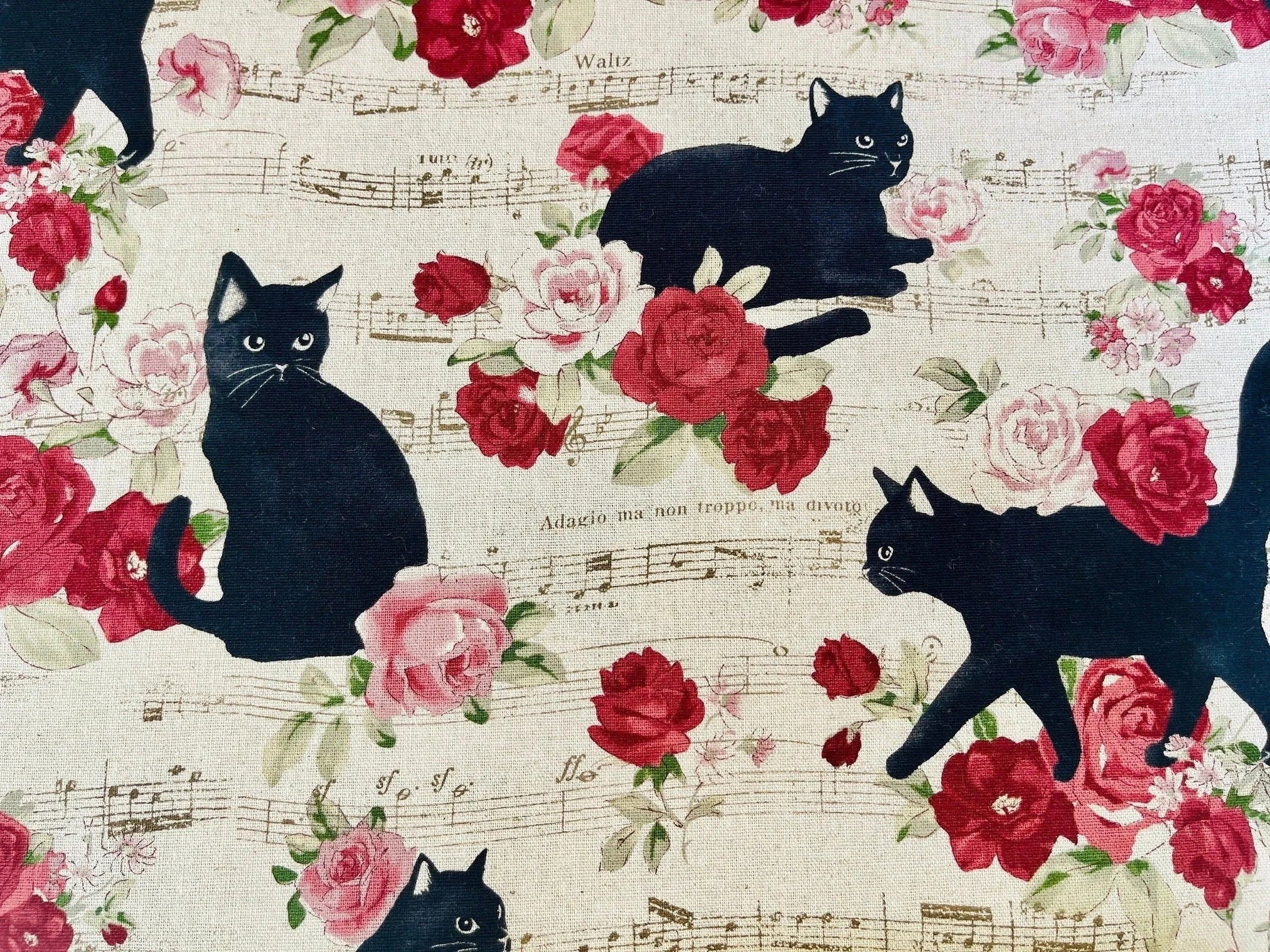 Cat-Cat Fabric-Westex-Japanese Lightweight Canvas-50700