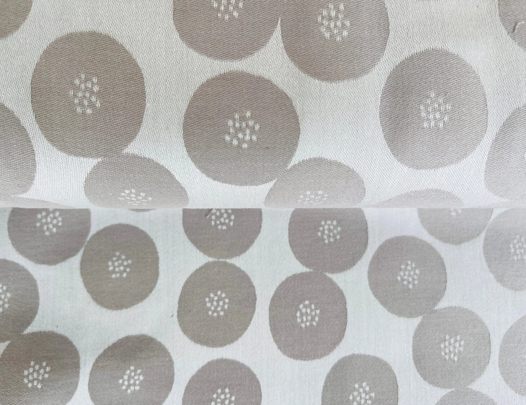 Circle Fabric - Japanese Reversible Fabric - Kokka Jacquard - Cotton Fabric - EKX-1