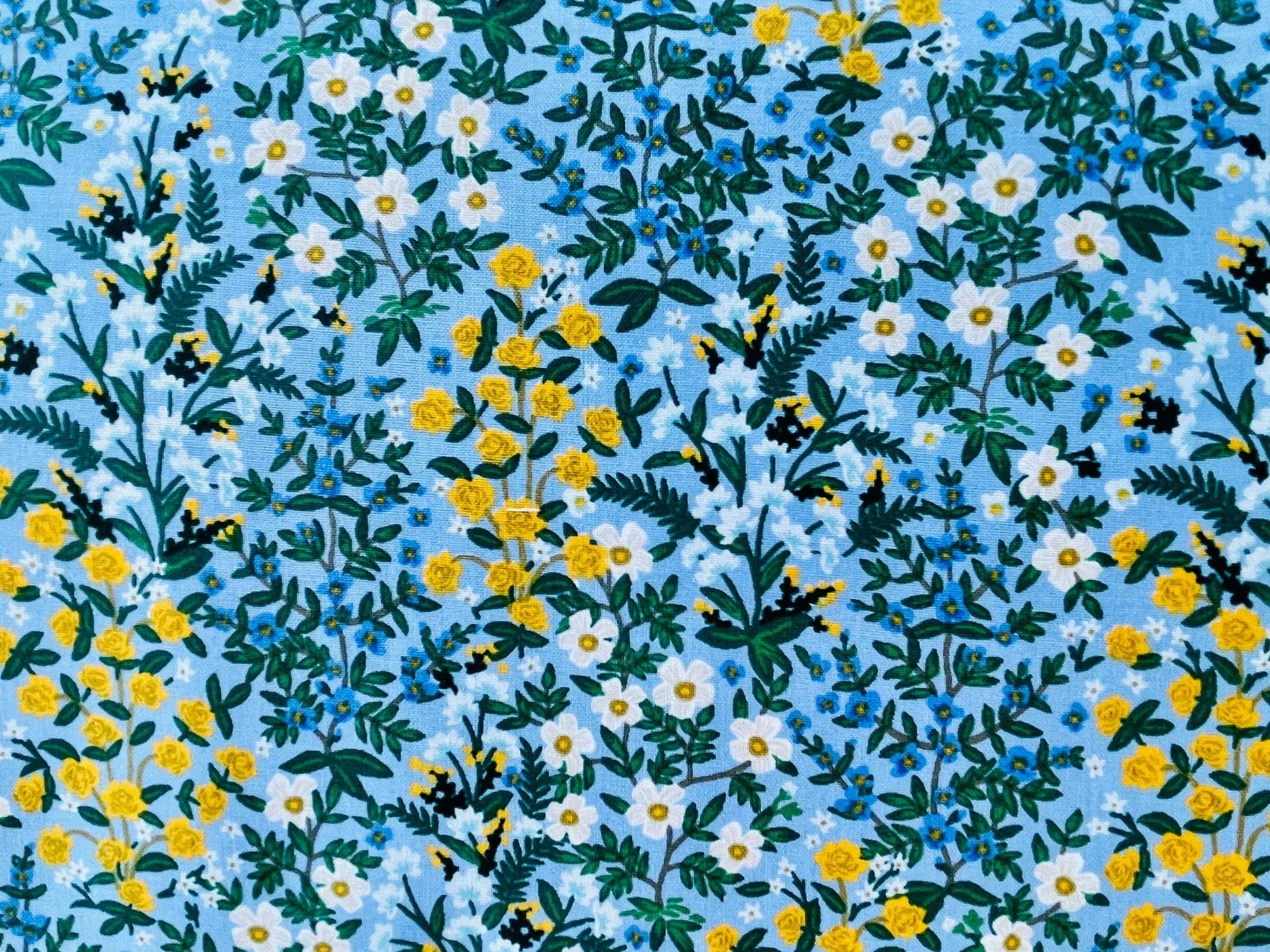 Camont - Wildwood Garden - Blue Fabric - Rifle Paper Co - Quilting Cotton Fabric - Cotton+ Steel - RP705-BL3