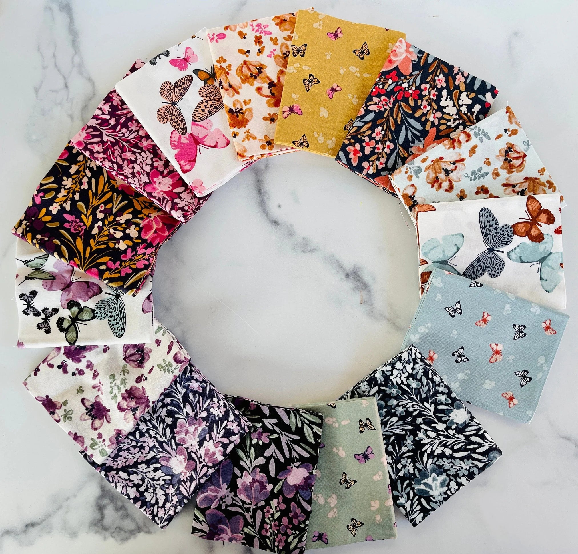 Butterflies in the Garden - Fat Quarter 15 pcs bundle - RJR - Cotton+ Steeel