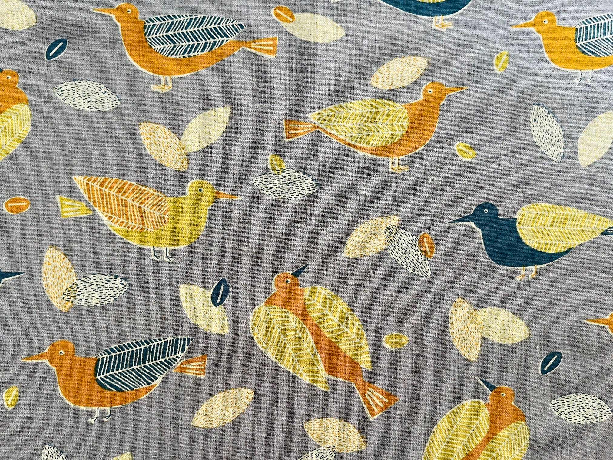 Bird-Bird Cotton Linen Canvas-Robert Kaufman-Japanese Fabric-SB-850433D1
