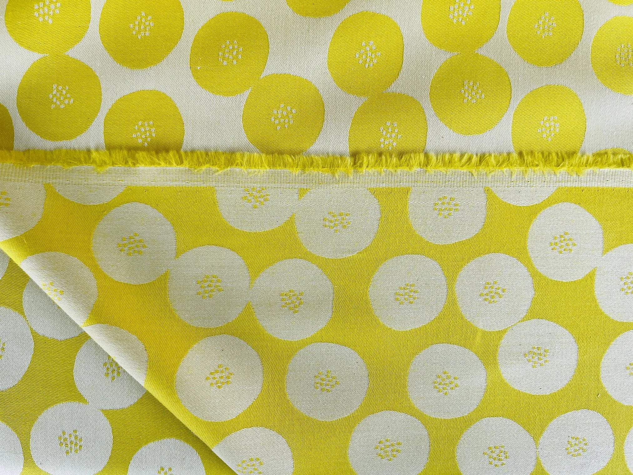 Circle Fabric - Japanese Reversible Fabric - Kokka Jacquard - Cotton Fabric - EKX-1