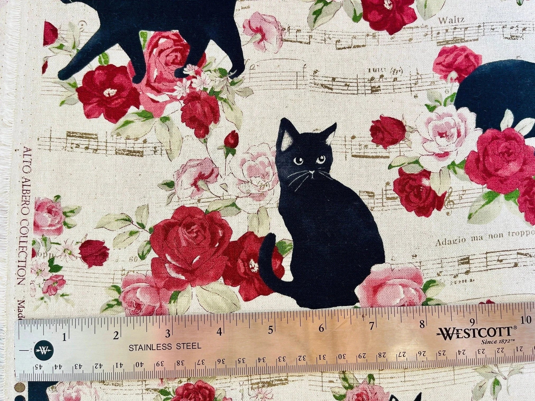 Cat-Cat Fabric-Westex-Japanese Lightweight Canvas-50700