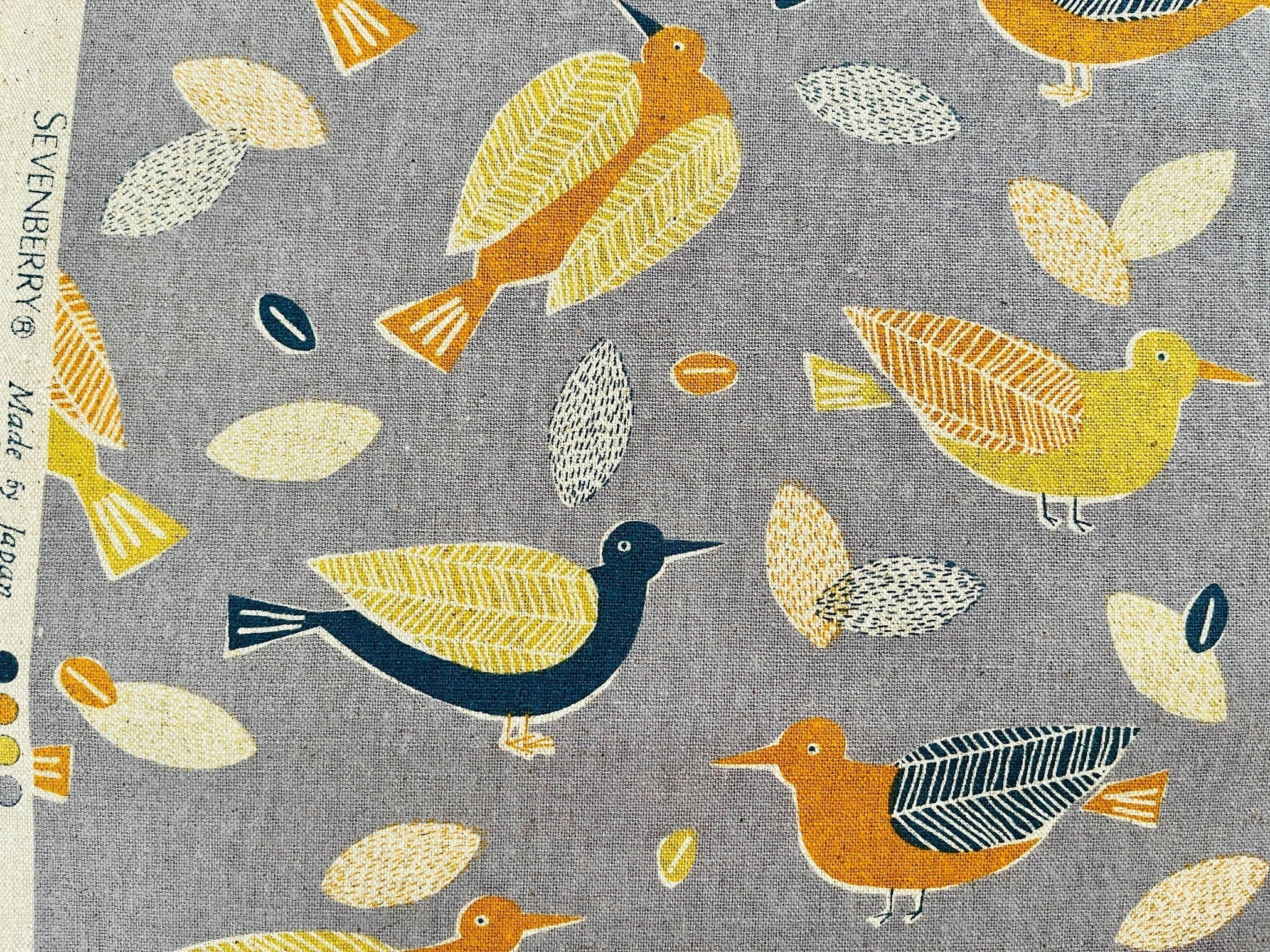 Bird-Bird Cotton Linen Canvas-Robert Kaufman-Japanese Fabric-SB-850433D1