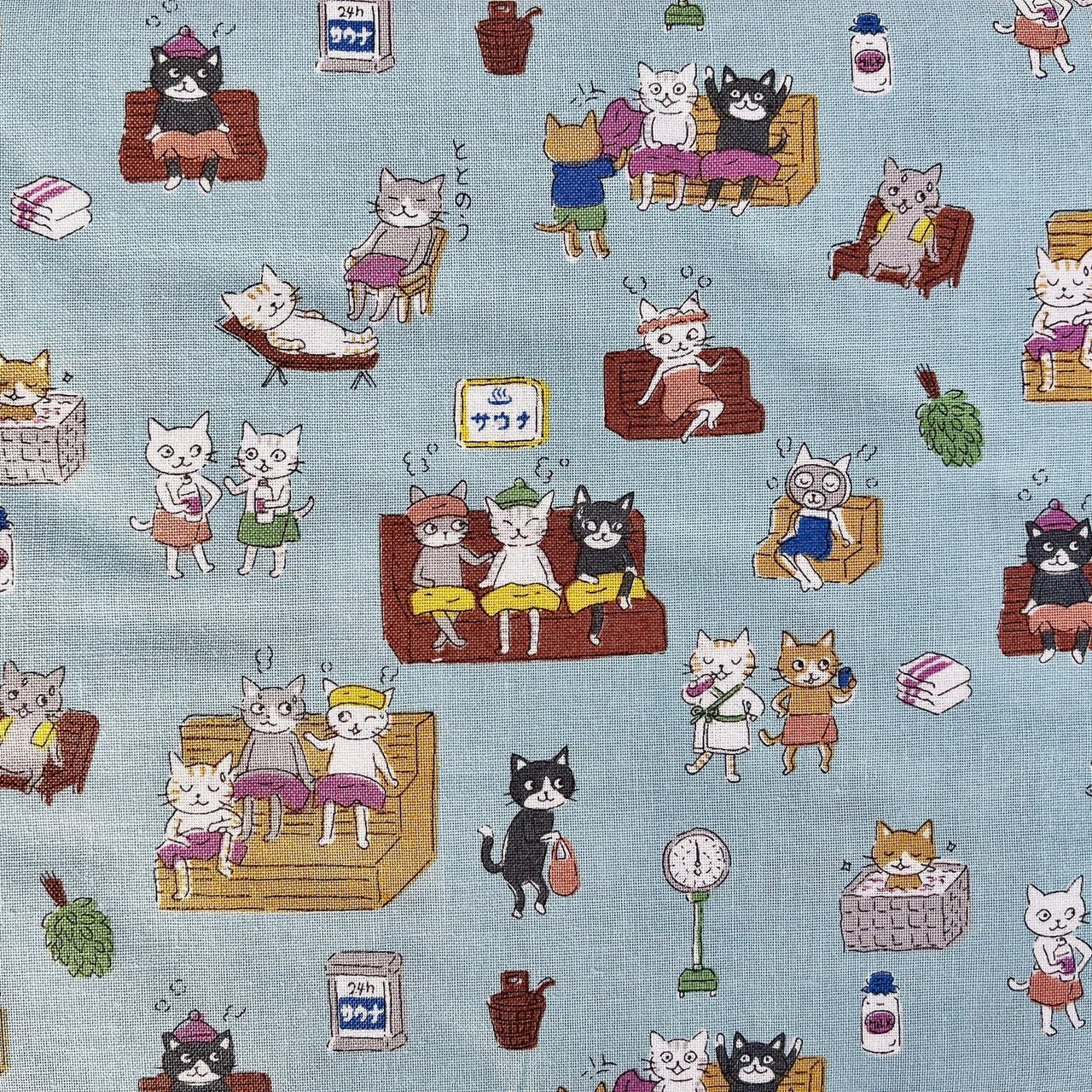 Cat-Cat Fabric-Funny Cats-Kokka Fabric-Japanese fabric