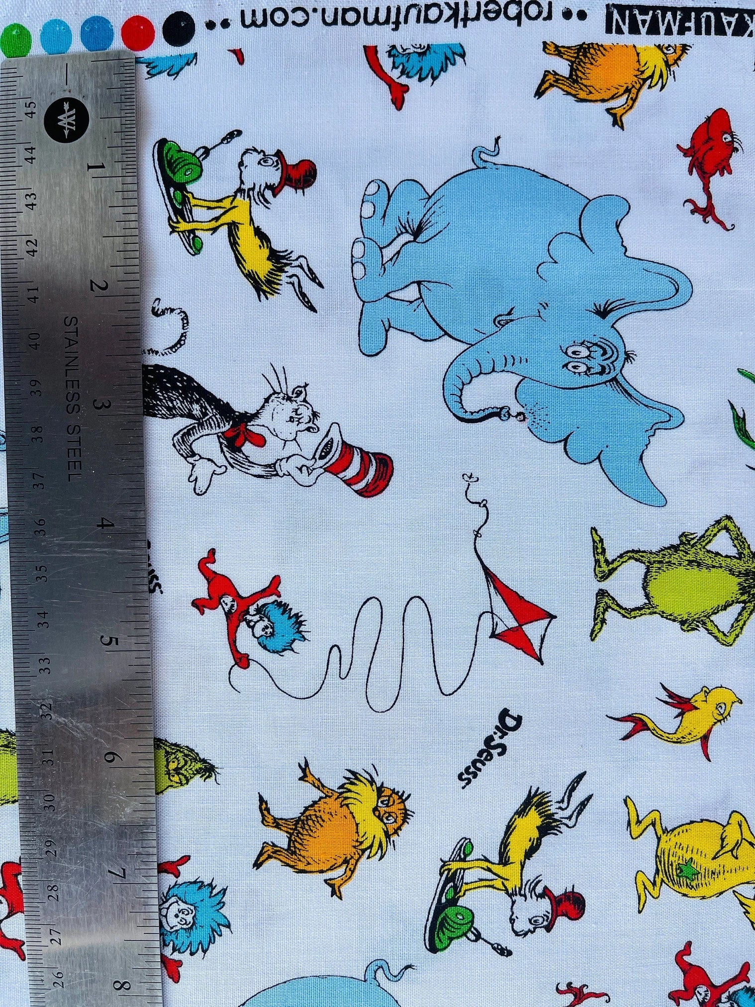 Celebrate Seuss-Dr.Seuss-Robert Kaufman-White Cotton Fabric-Quilting Cotton