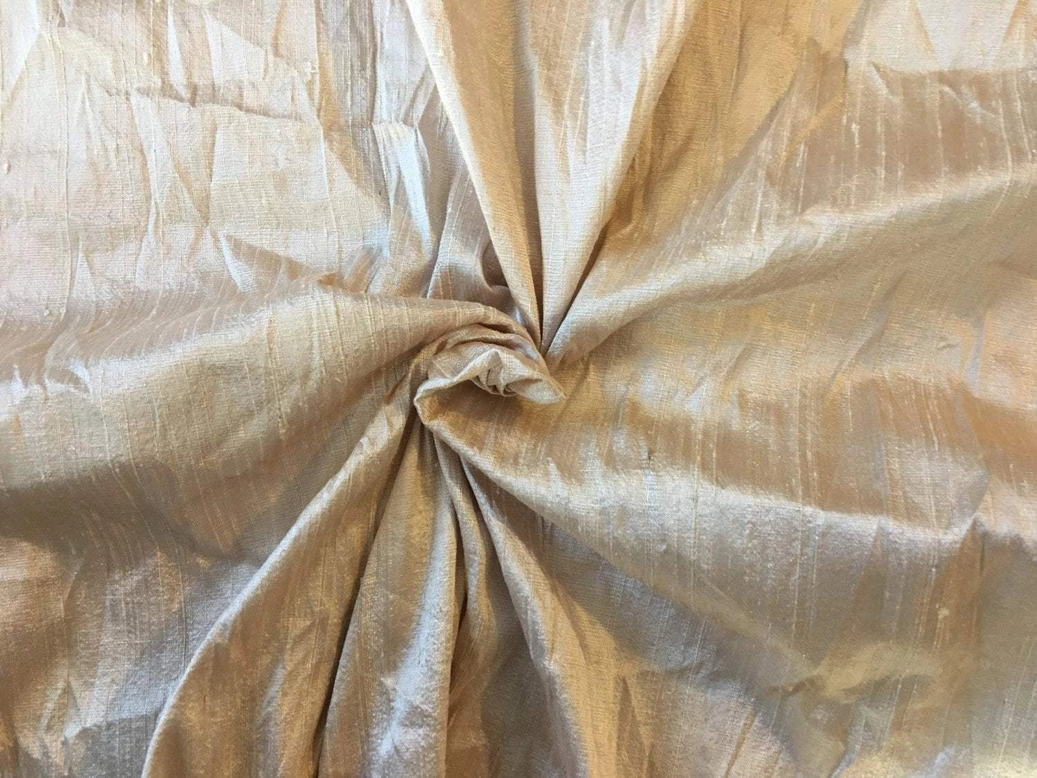 Indian silk Dupioni Fabric.Rose Gold.100% silk. 55&quot; wide .