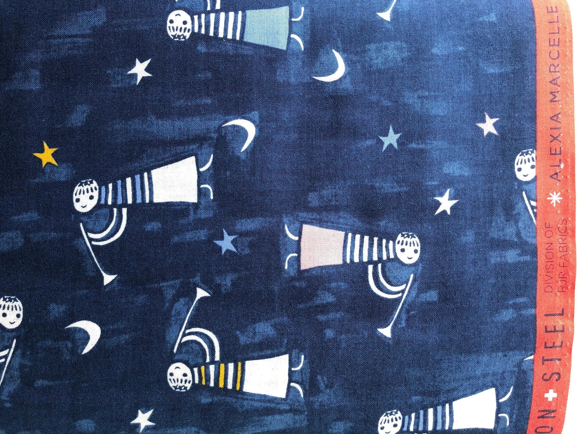 Noel - Angels Singing - Navy Unbleached Fabric- Alexia Marcelle Abegg - Cotton+Steel - Quilting Cotton - C5135-001