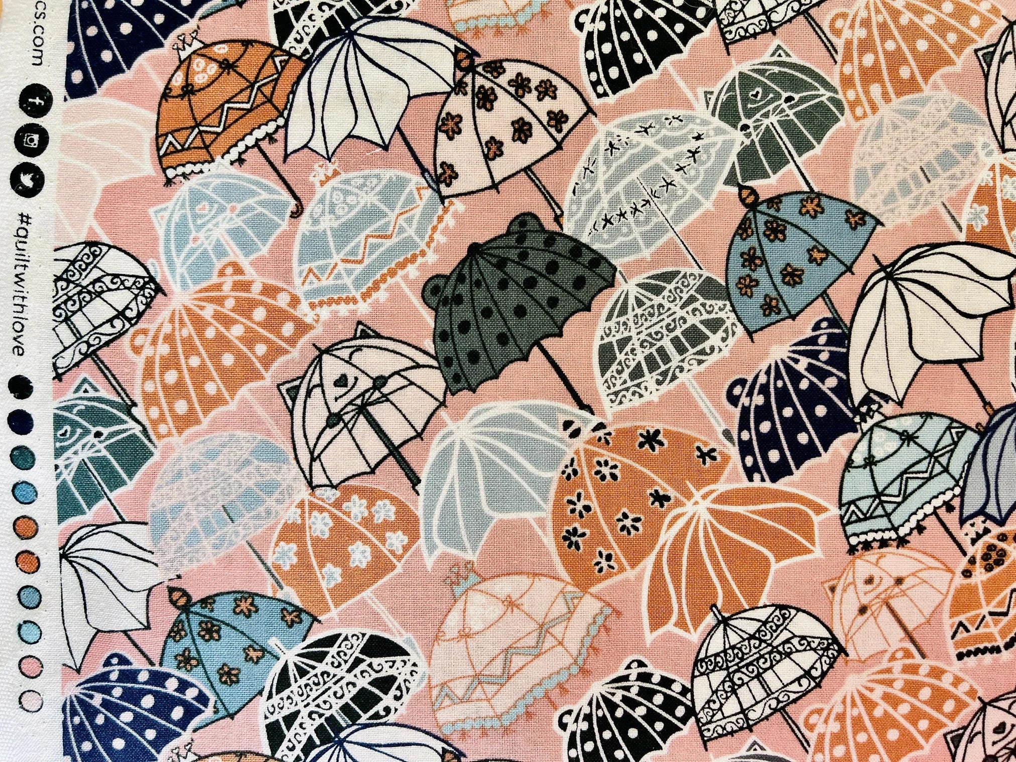 Splish Splash-Under My Umbrella-The Bright Leaf Design-Quilting Cotton Fabric-BL100-MY2