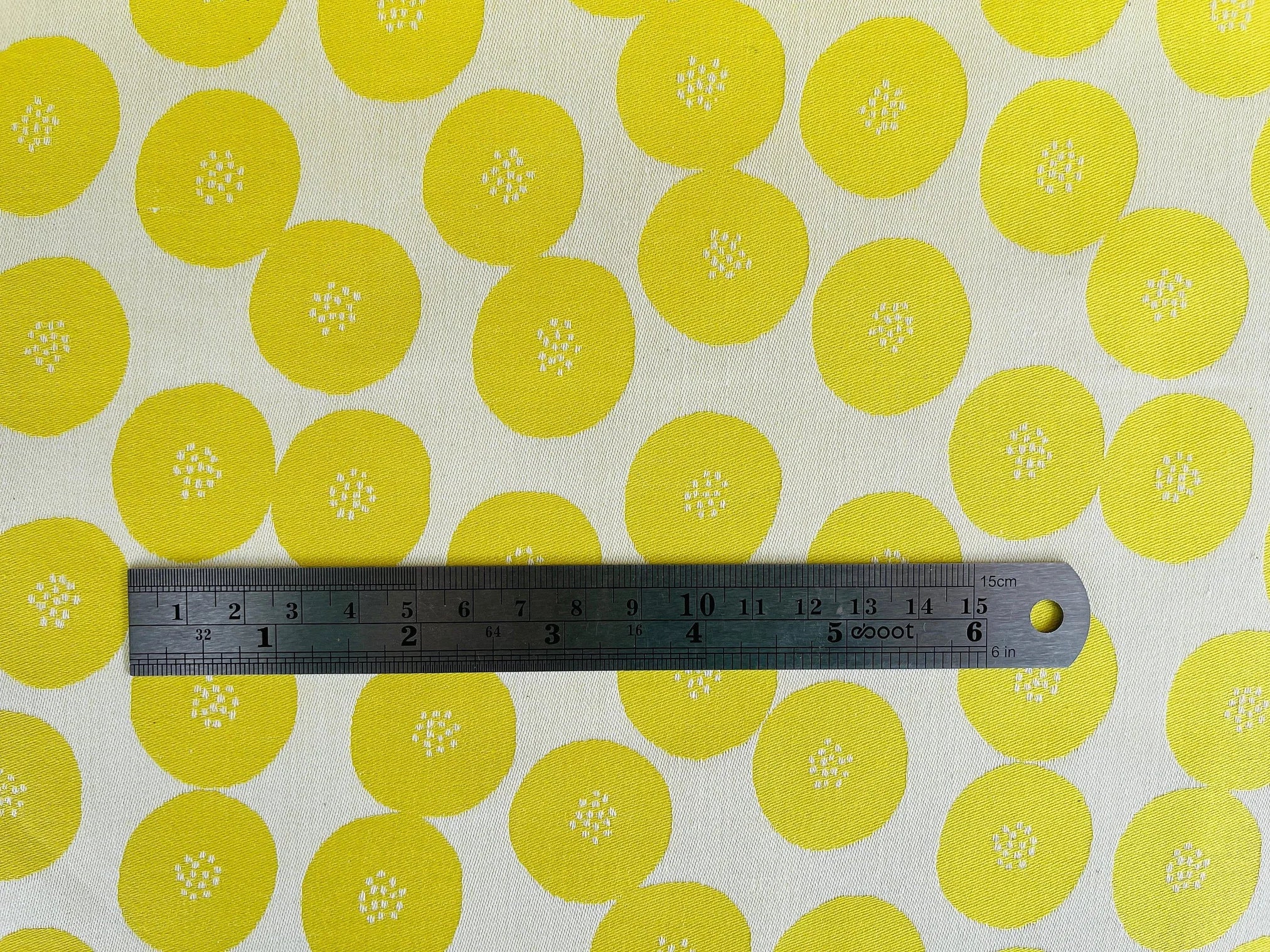 Circle Fabric - Japanese Reversible Fabric - Kokka Jacquard - Cotton Fabric - EKX-1