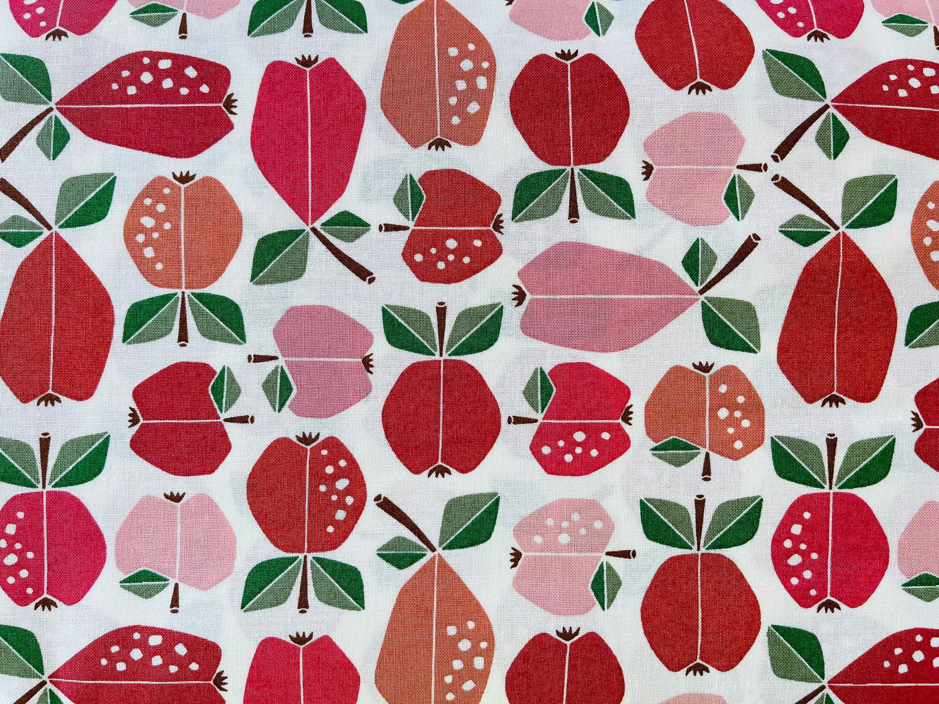 Under the Apple Tree-Orchard Apple Red Fabric-Loes Van Oosten-Cotton + Steel Fabric