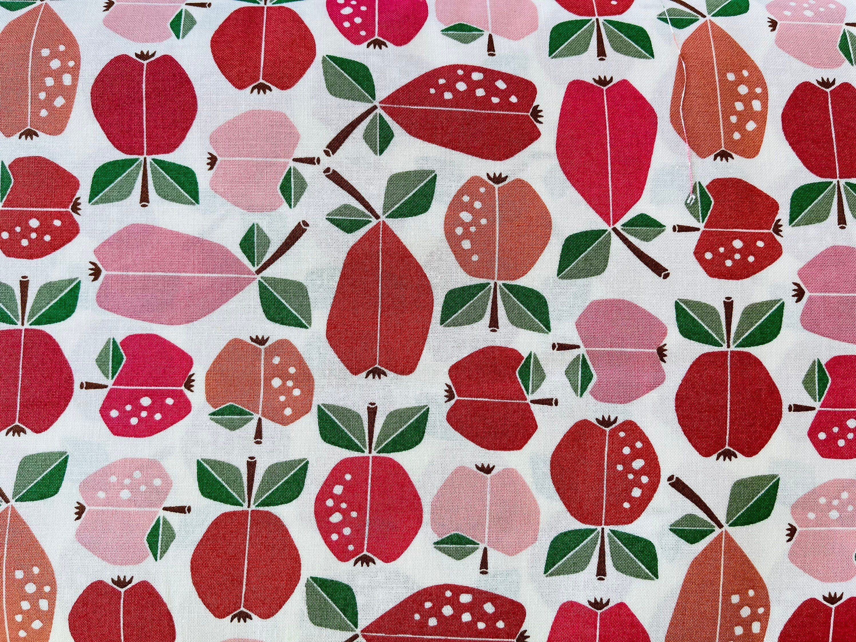 Under the Apple Tree-Orchard Apple Red Fabric-Loes Van Oosten-Cotton + Steel Fabric