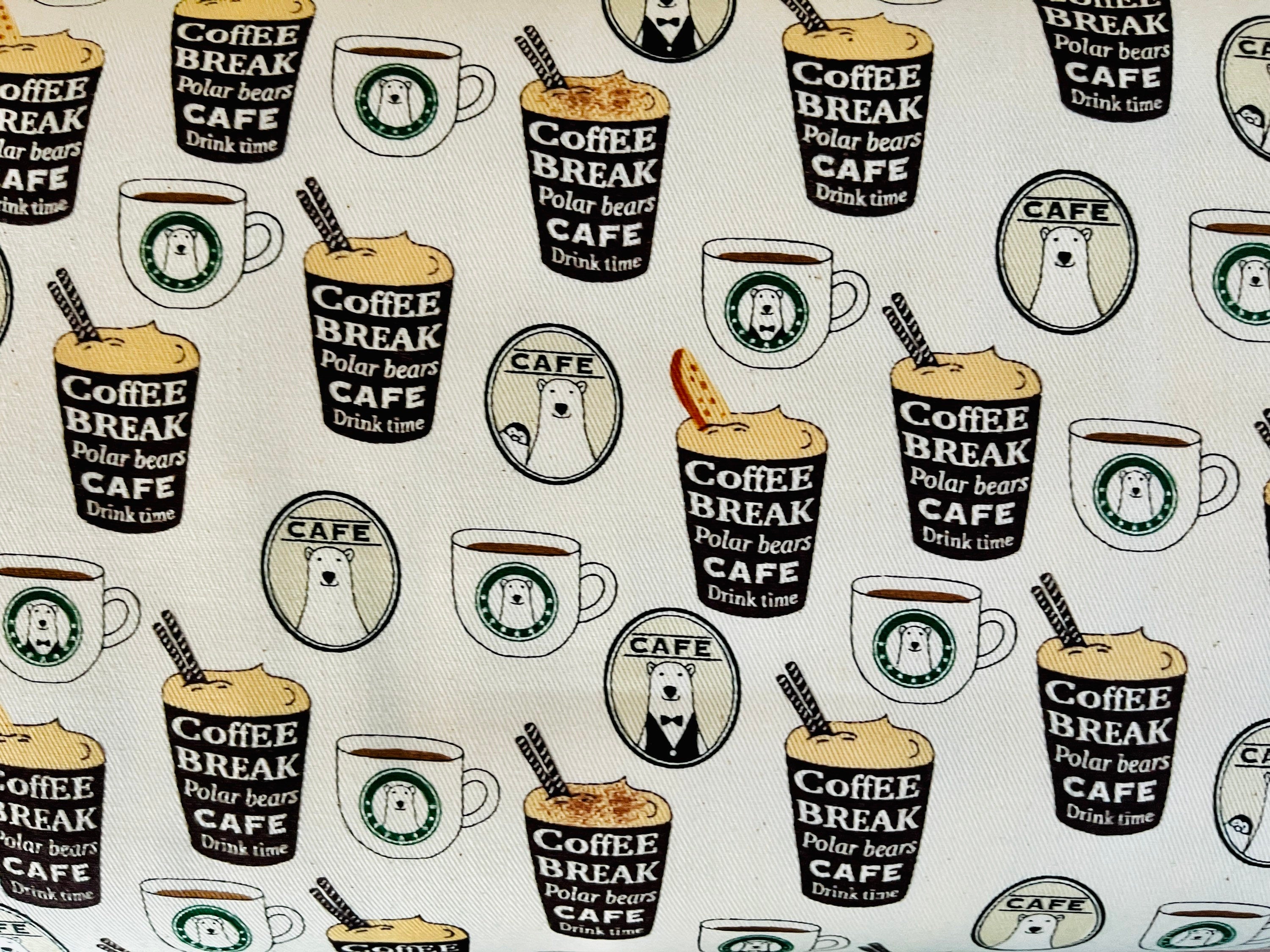 Kiyohara Polar Bear Coffee Fabric Japanese Cotton Twill Fabric.