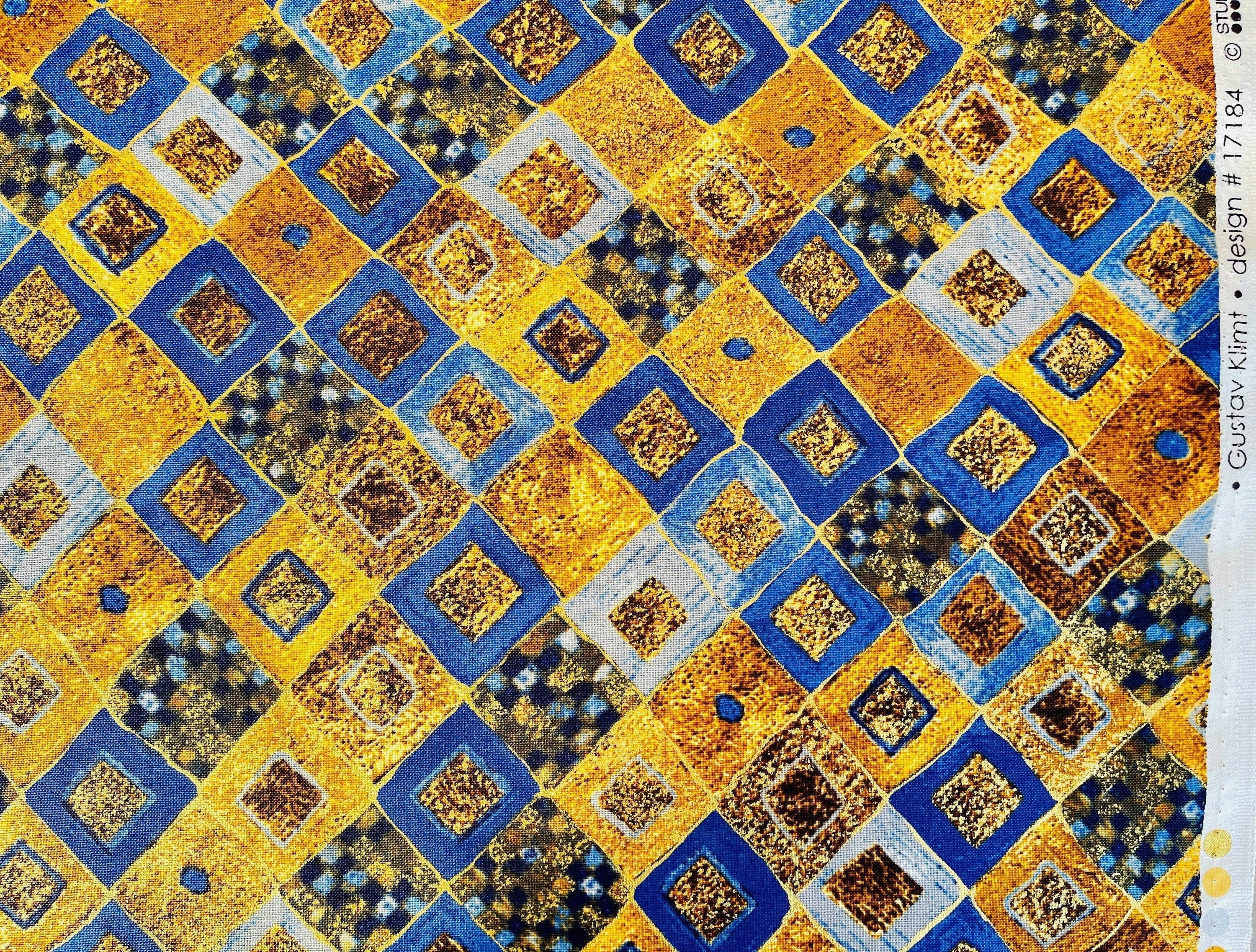 Gustav Klimt-Cobalt-Robert Kaufman-Quilting Cotton Fabric