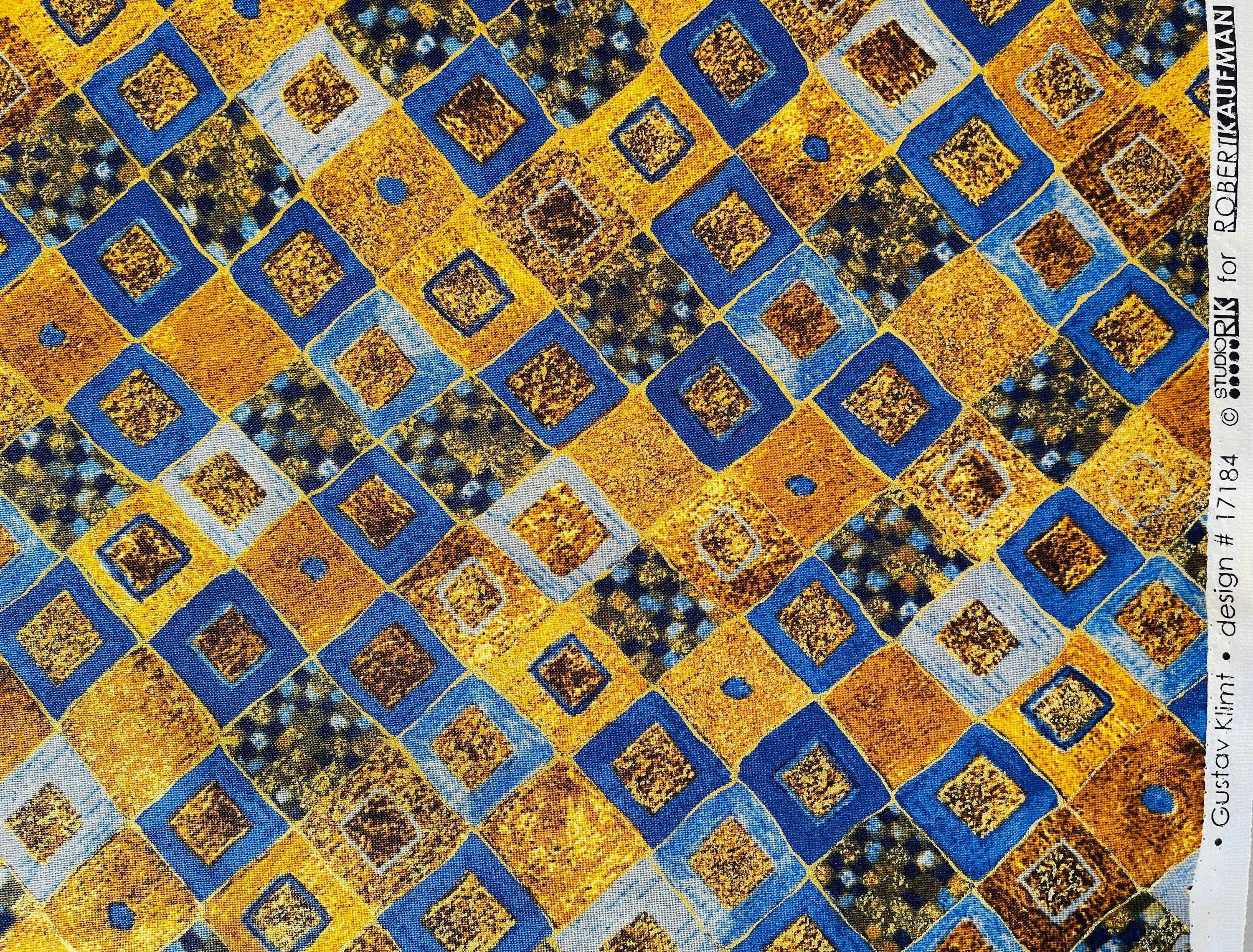 Gustav Klimt-Cobalt-Robert Kaufman-Quilting Cotton Fabric