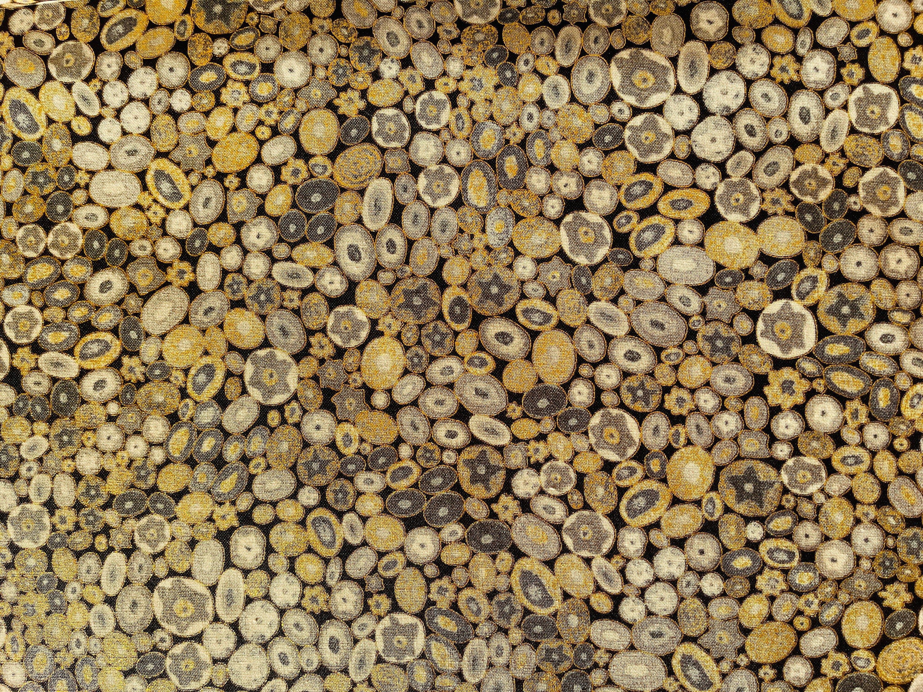 Gustav Klimt-Grey-Gold-Robert Kaufman-Quilting Cotton Fabric