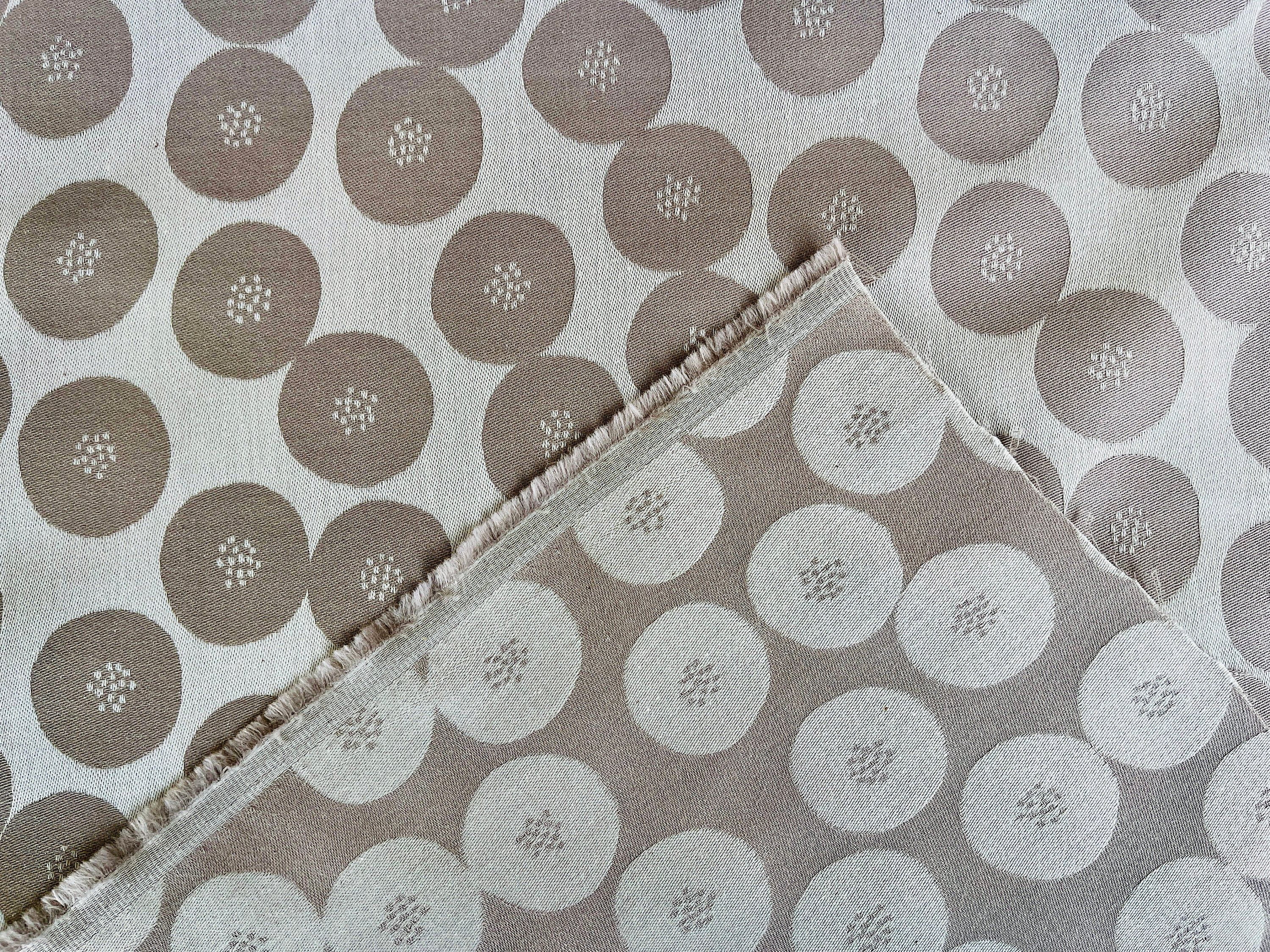 Circle Fabric - Japanese Reversible Fabric - Kokka Jacquard - Cotton Fabric - EKX-1