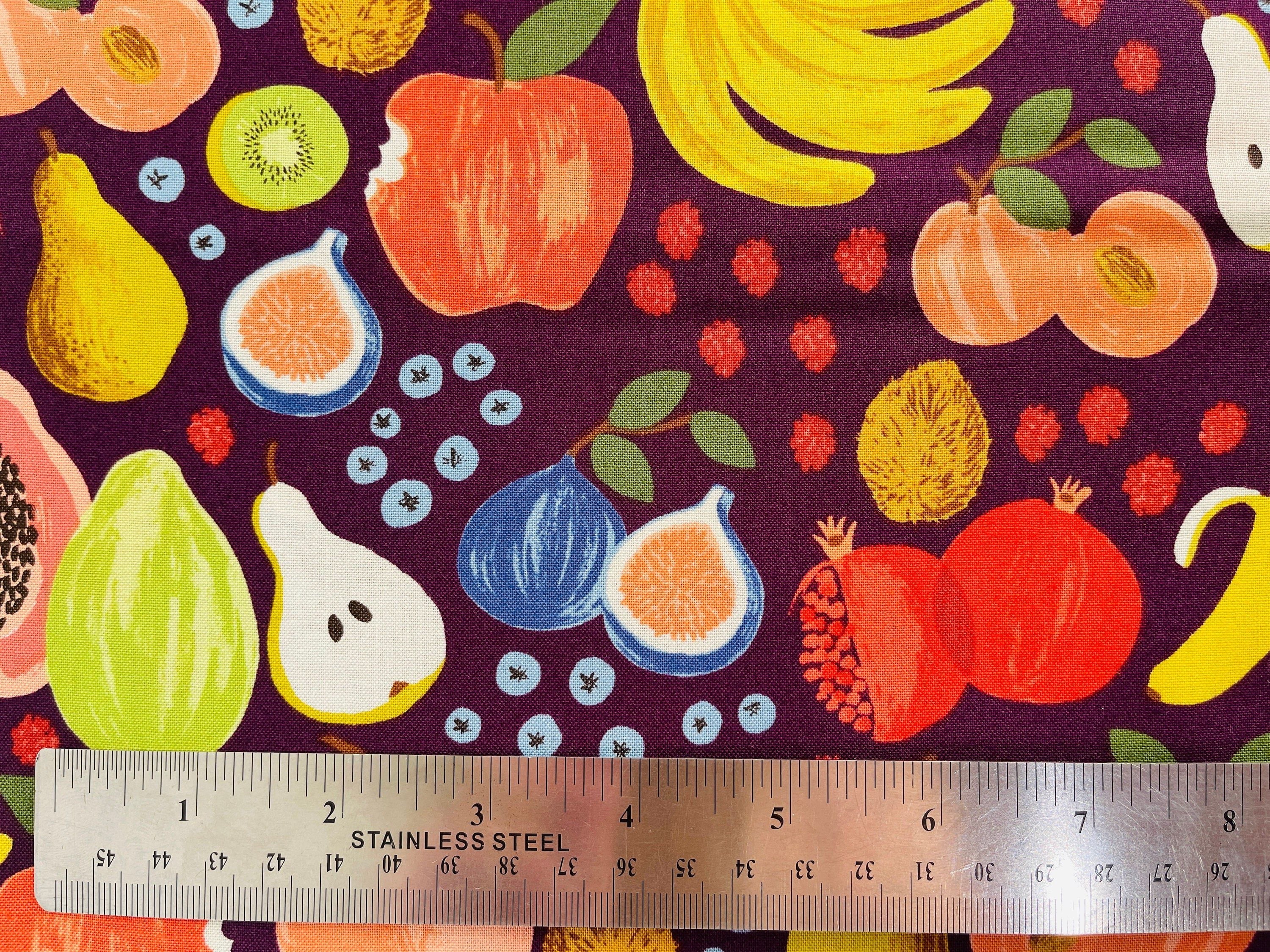 Orchard-Fruit Stand-Burgundy Fabric-Rifle Paper Co-Cotton + Steel-RP1200-BU1