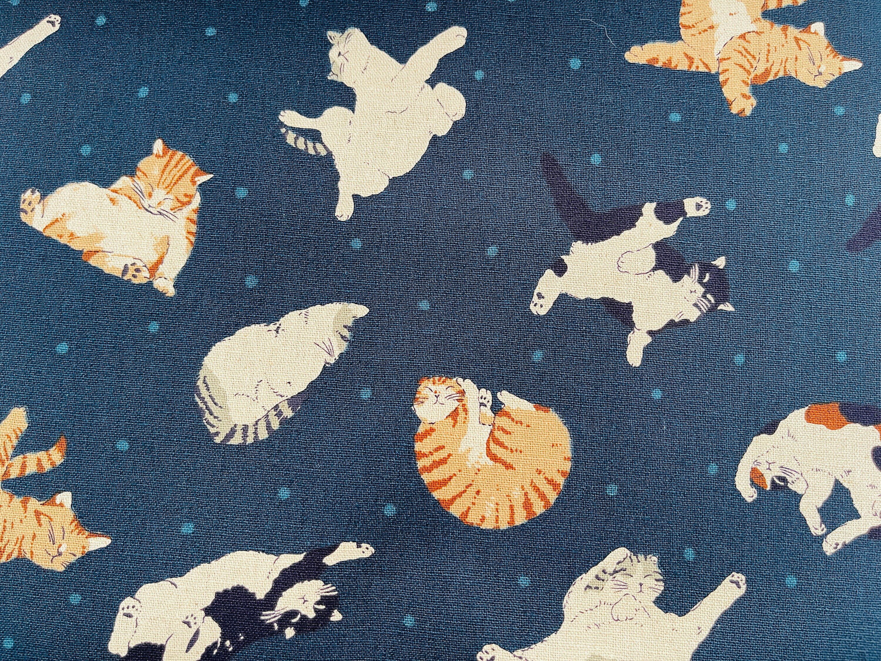 Kokka - Sleeping Cat - Japanese Fabric - Lightweight Canvas - YH-16020