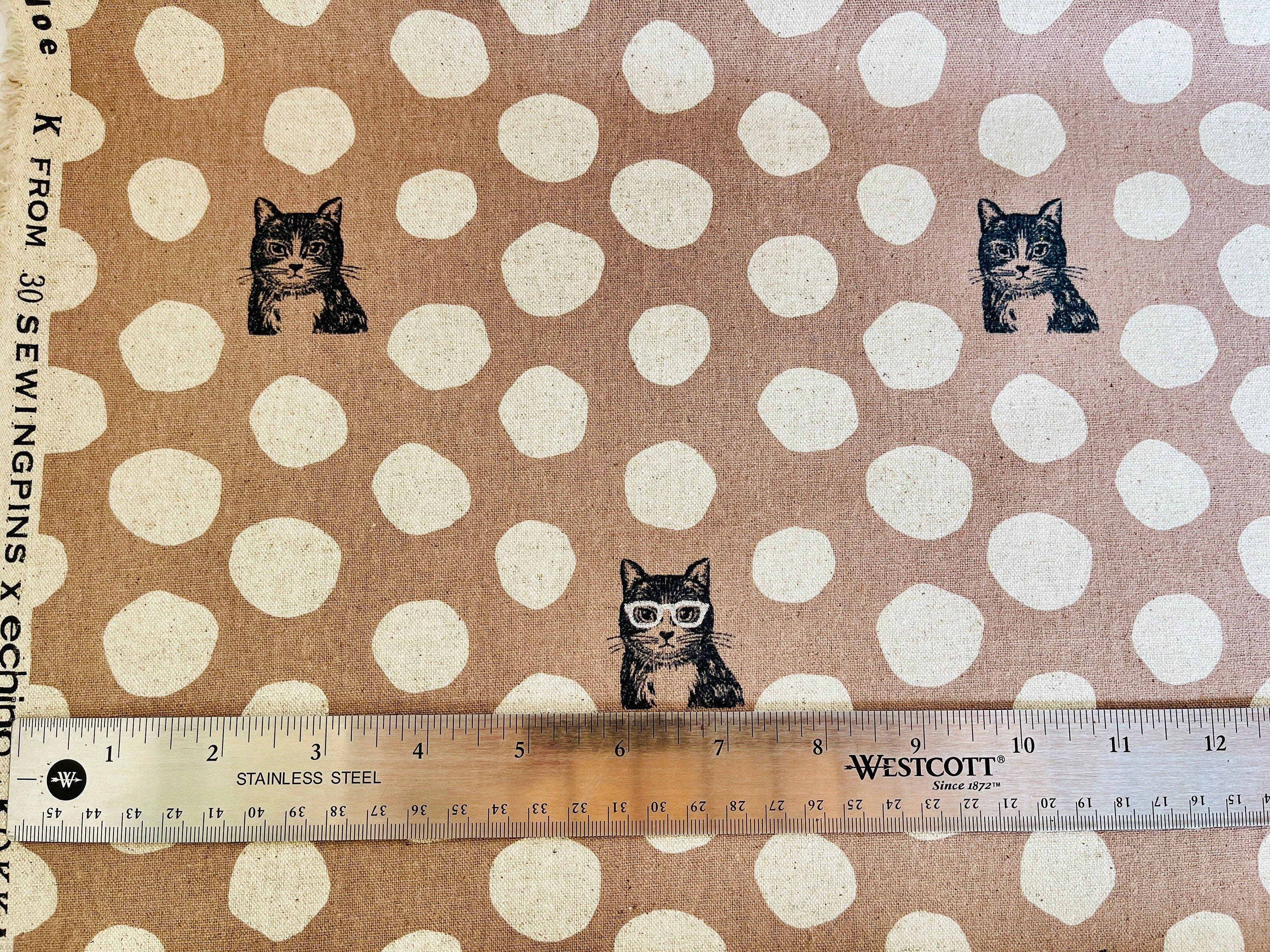 Cat - Cat Cotton Linen Canvas - Echino - Japanese Fabric - EYX 90000-900