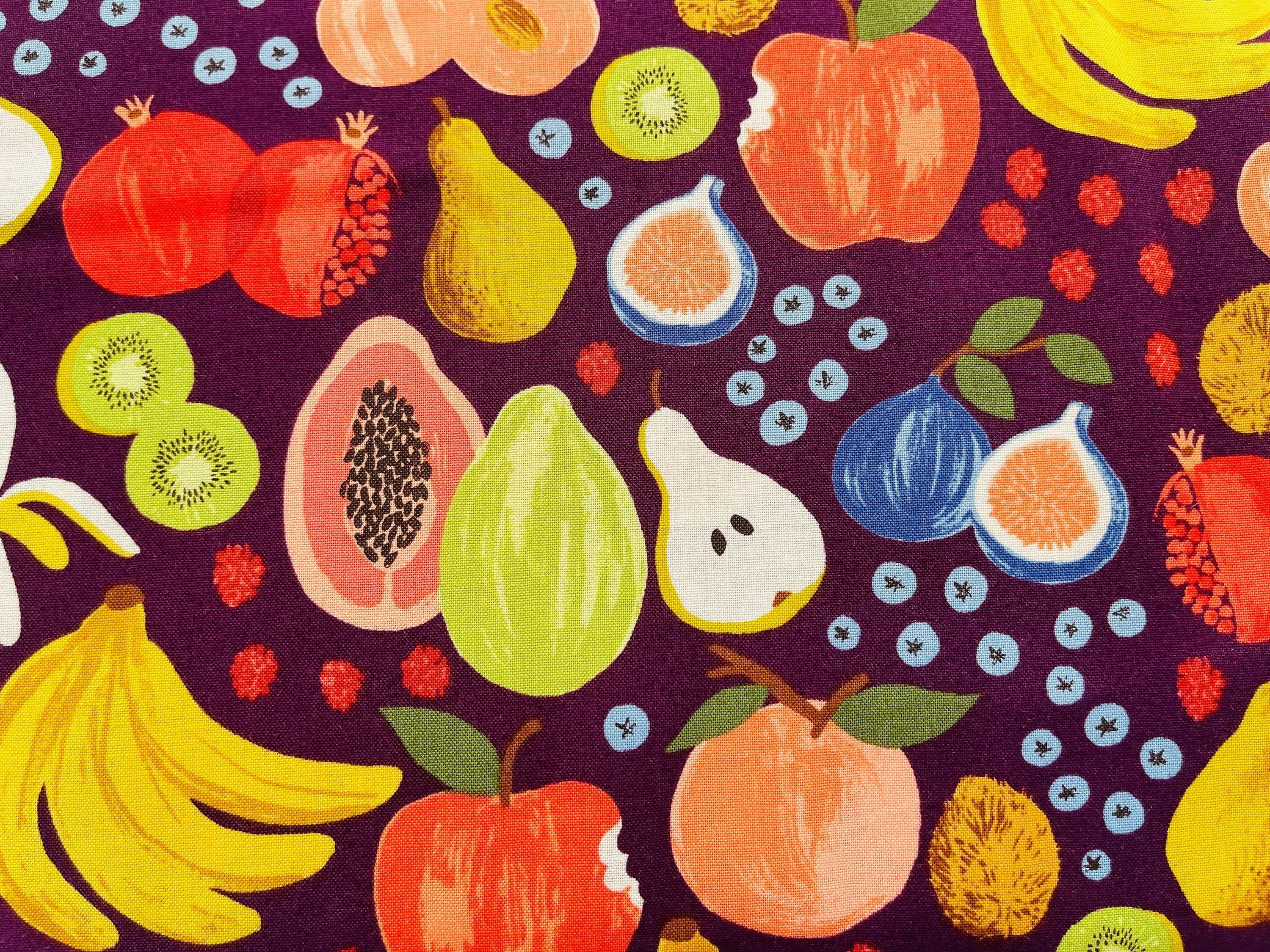 Orchard-Fruit Stand-Burgundy Fabric-Rifle Paper Co-Cotton + Steel-RP1200-BU1