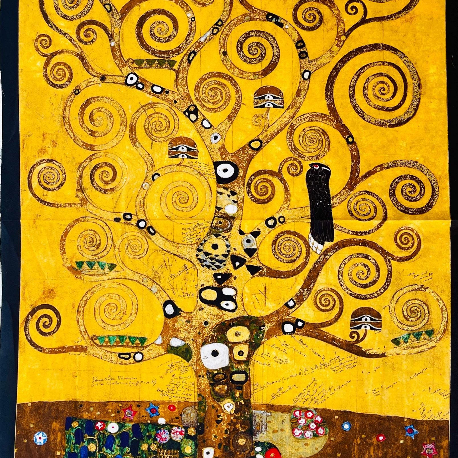 Gustav Klimt - Tree of Life - Gold - Robert Kaufman - Quilting Cotton Panel