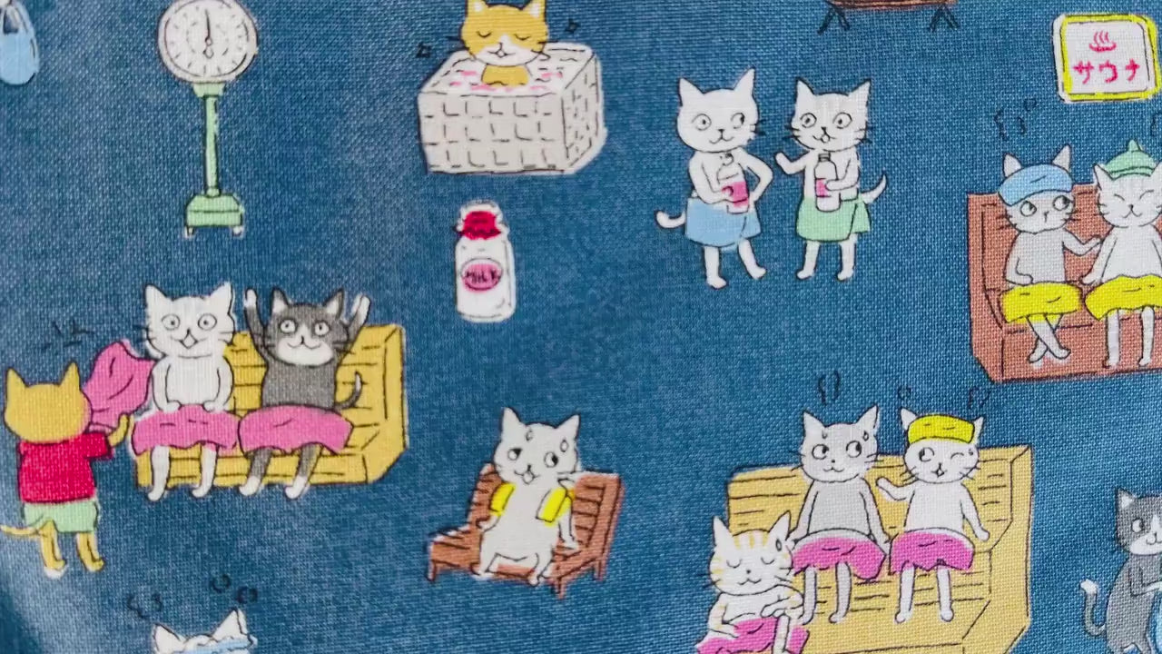 Cat-Cat Fabric-Funny Cats-Kokka Fabric-Japanese fabric