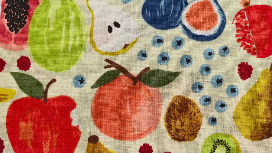 Orchard-Fruit Stand-Cream Canvas Fabric-Rifle Paper Co-Cotton+Steel-RP1200-CR5C