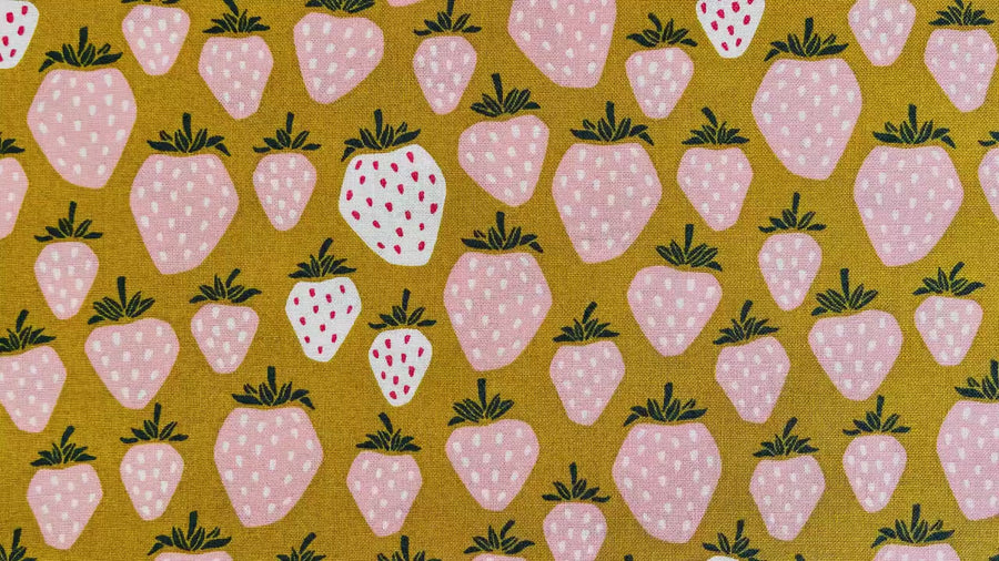 Under the Apple Tree-Queen of Berries-Golden Yellow Fabric-Loes Van Oosten
