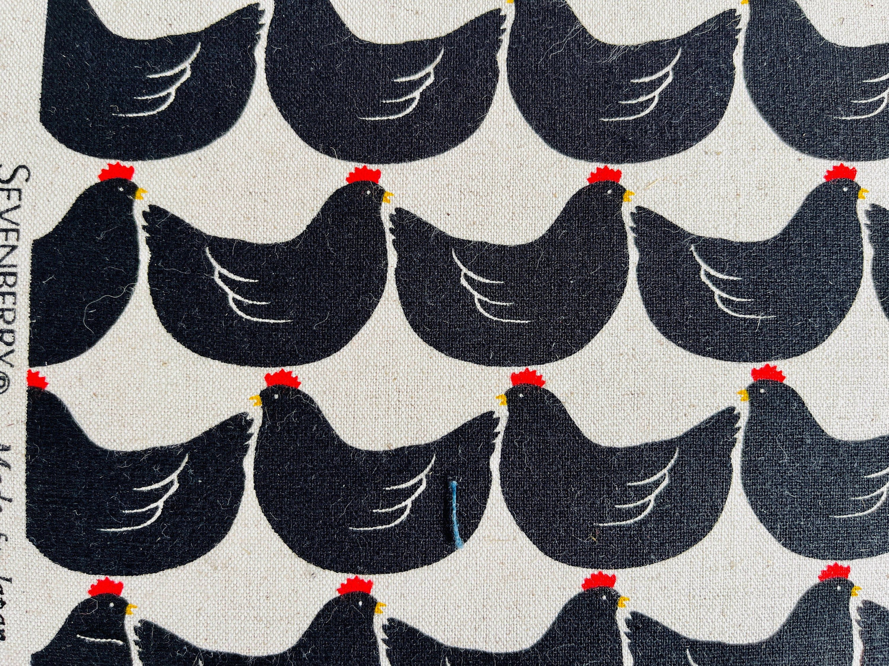 Chicken - Chicken Fabric - Robert Kaufman - Japanese Fabric - Lightweight Canvas Fabric
